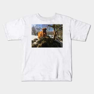 Scottish Highland Cattle Cow 1951 Kids T-Shirt